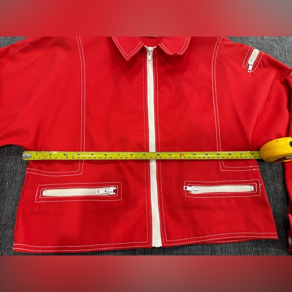 Vintage 70s Mod Canvas Dolman Sleeved windbreaker & high waisted wide leg pants. - Picture 10 of 12